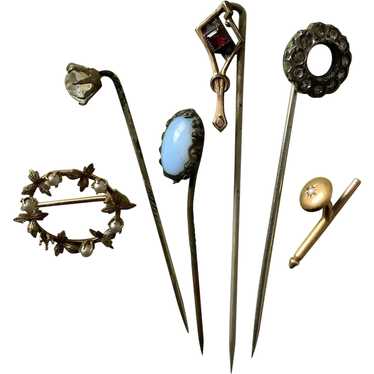 5 Antique estate stickpins