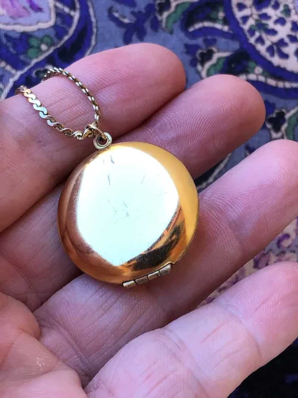 1950s 1960s Pink Moonstone Locket 18 Inches - image 8