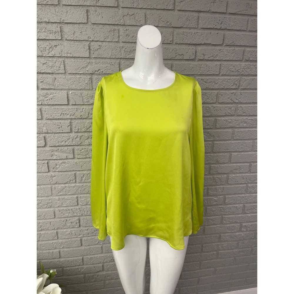 Vince Camuto Vince Camuto Lime Green Satin Long S… - image 1