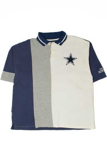 Dallas Cowboys Blue Polo Shirt Long Sleeves Football Athletic Men's Large.