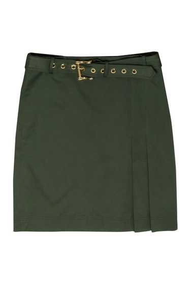 Per Se - Olive Green Belted Knee Length Skirt Sz 6