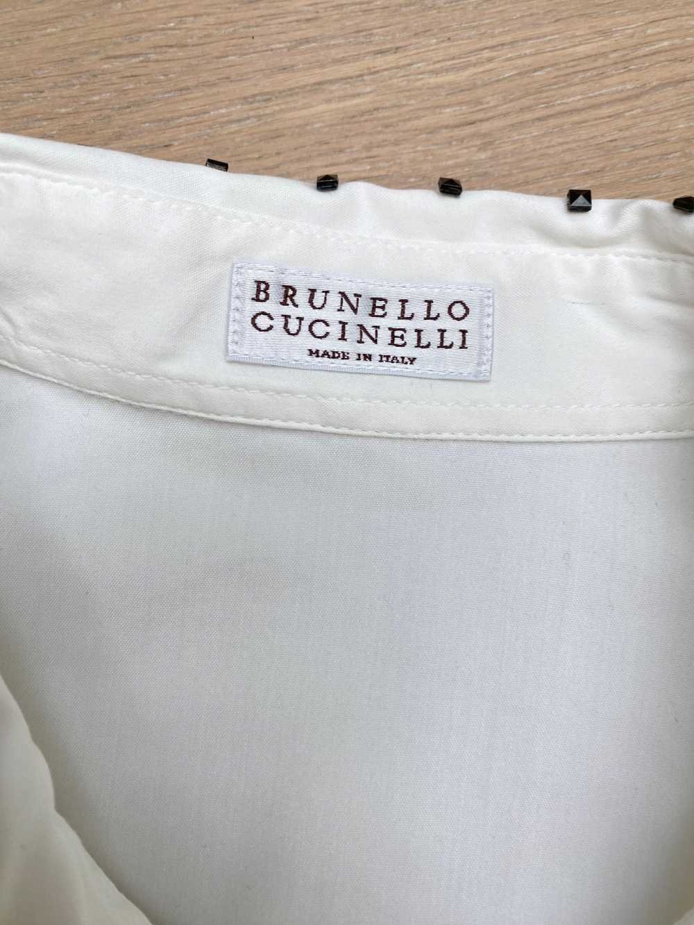 Brunello Cucinelli Studded Collar White Cotton Sh… - image 5