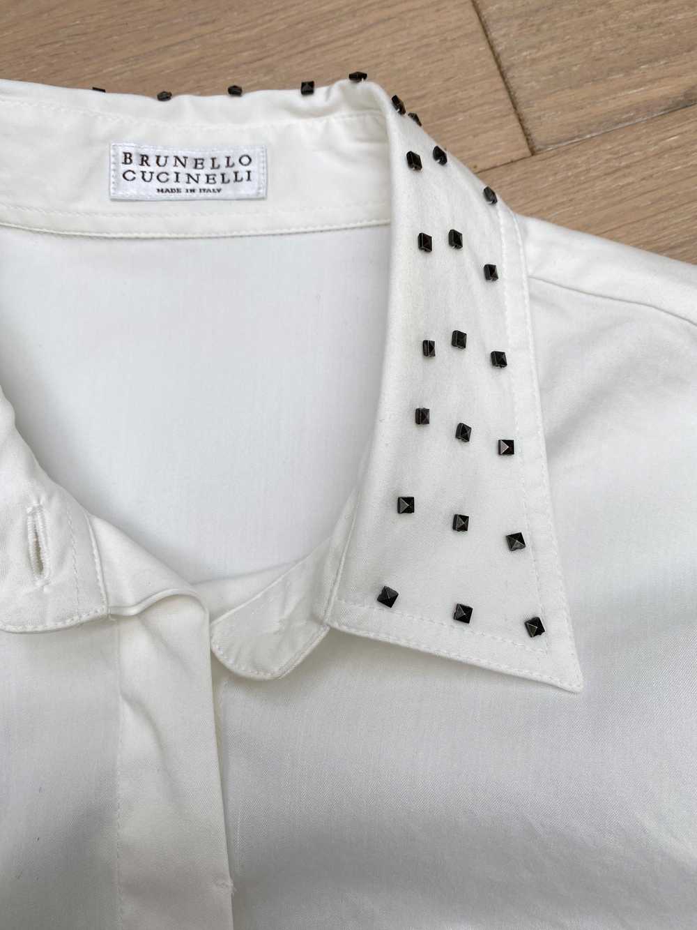 Brunello Cucinelli Studded Collar White Cotton Sh… - image 7