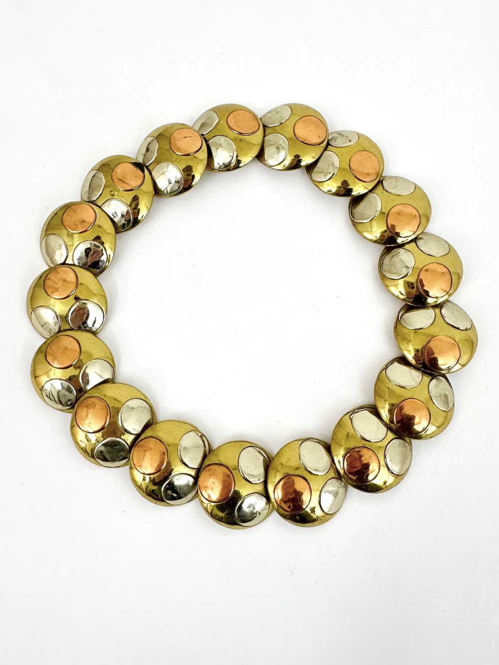 80s Italian Couture Brass Collar Necklace - image 2