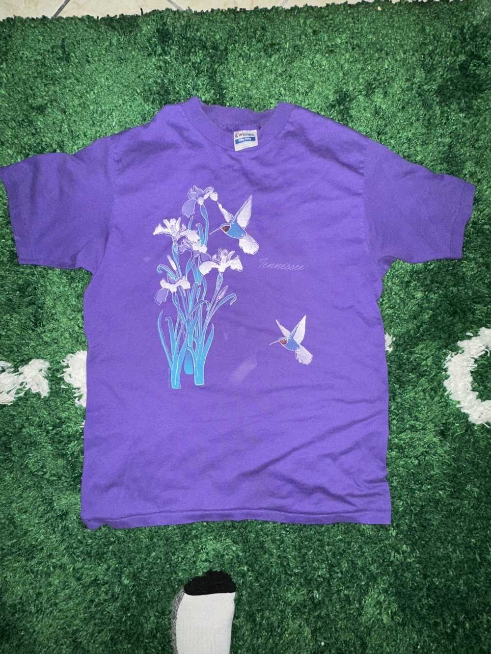 Hanes Tulips and Hummingbirds tee - image 1