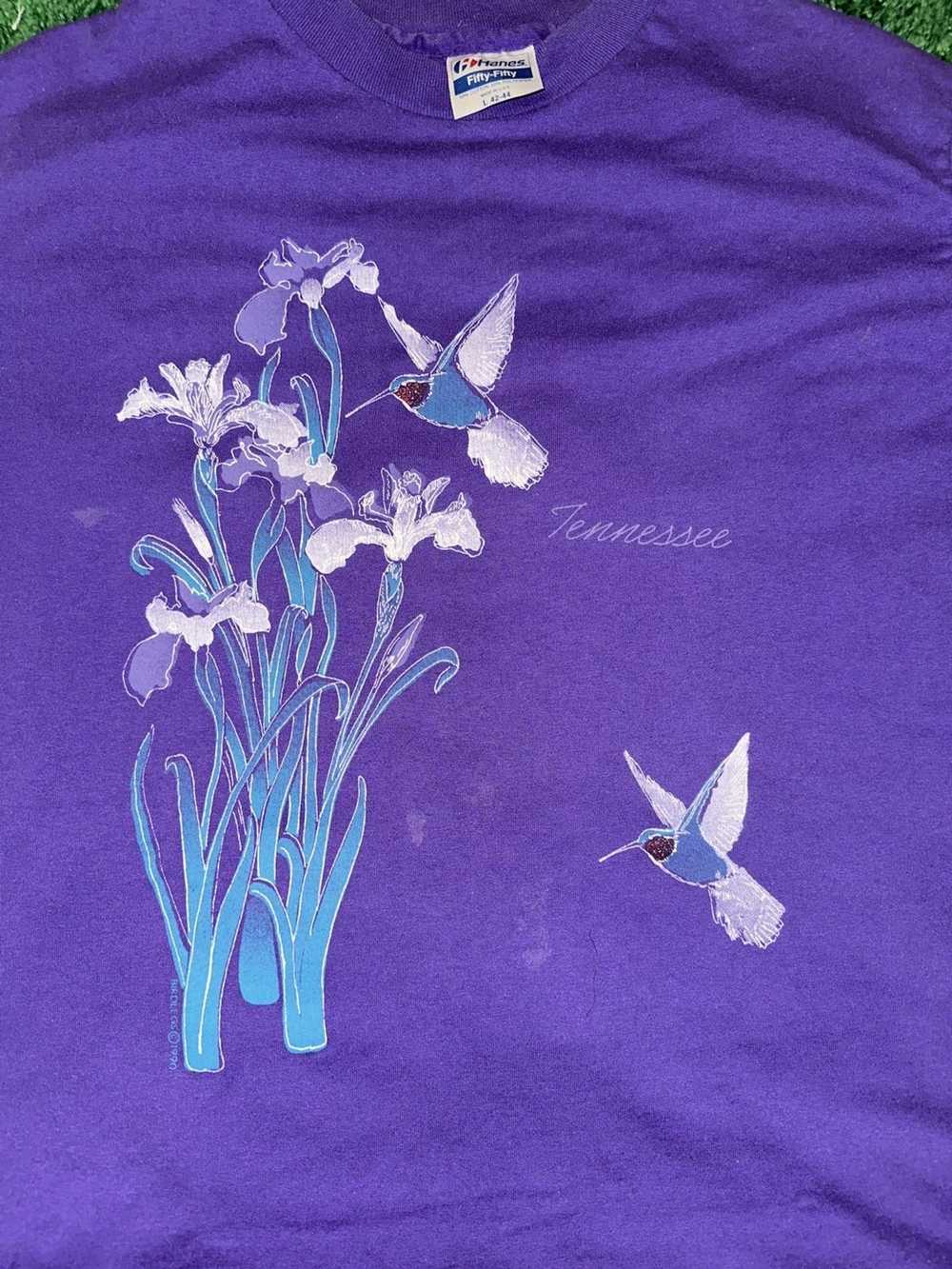 Hanes Tulips and Hummingbirds tee - image 3