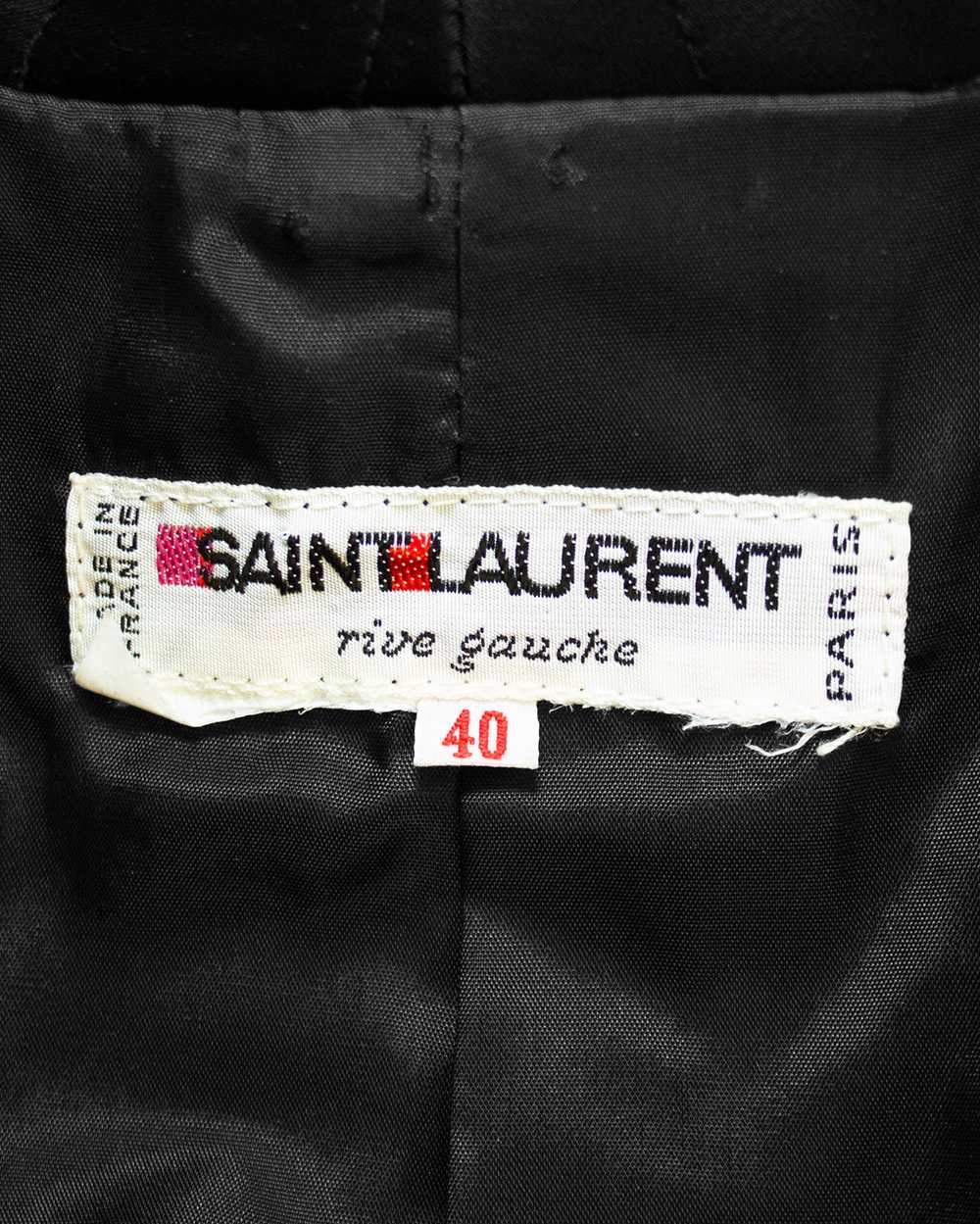 Yves Saint Laurent Black Velvet and Quilted Smoki… - image 7