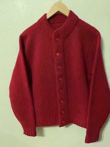 Cardigan × Coloured Cable Knit Sweater × Vintage V