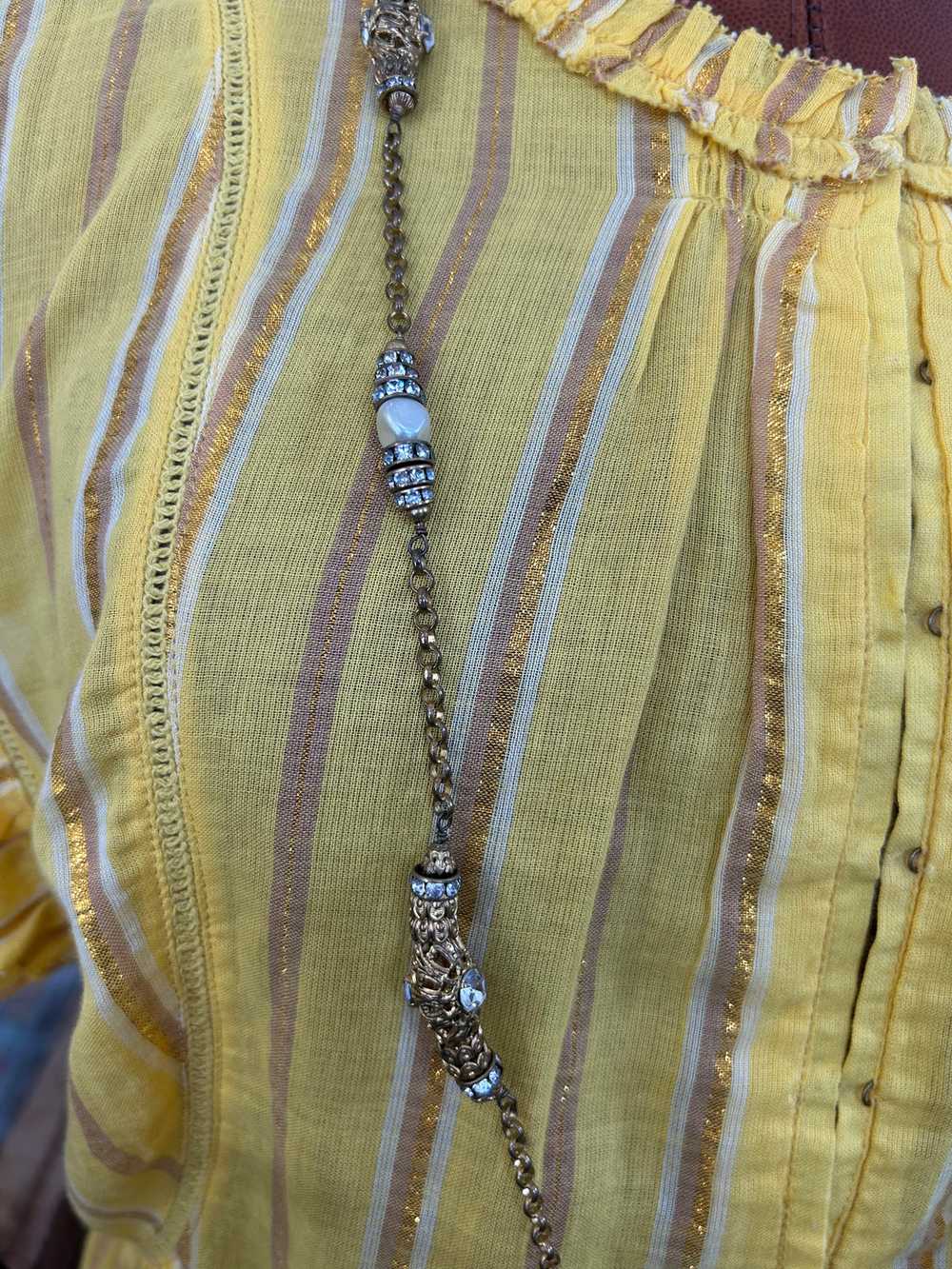 Vintage Gold and Glass Bead Necklace - image 2