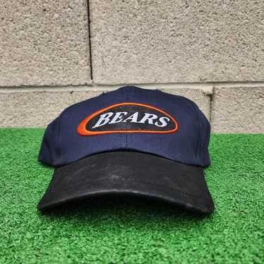 Fantastic Vintage Early 1990's Chicago Bears Corduroy Sports Specialties Script Zip Strapback NFL Football Cap Hat