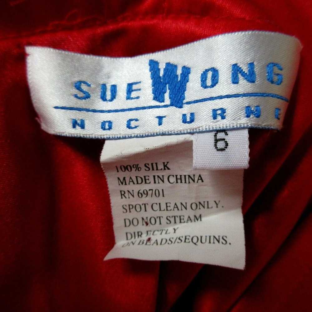 Designer Sue Wong Red Silk Abstract Pop Art Satin… - image 5