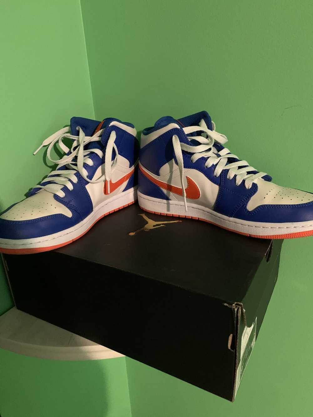 Jordan Brand × Nike Air Jordan 1 Mid blue and ora… - image 1