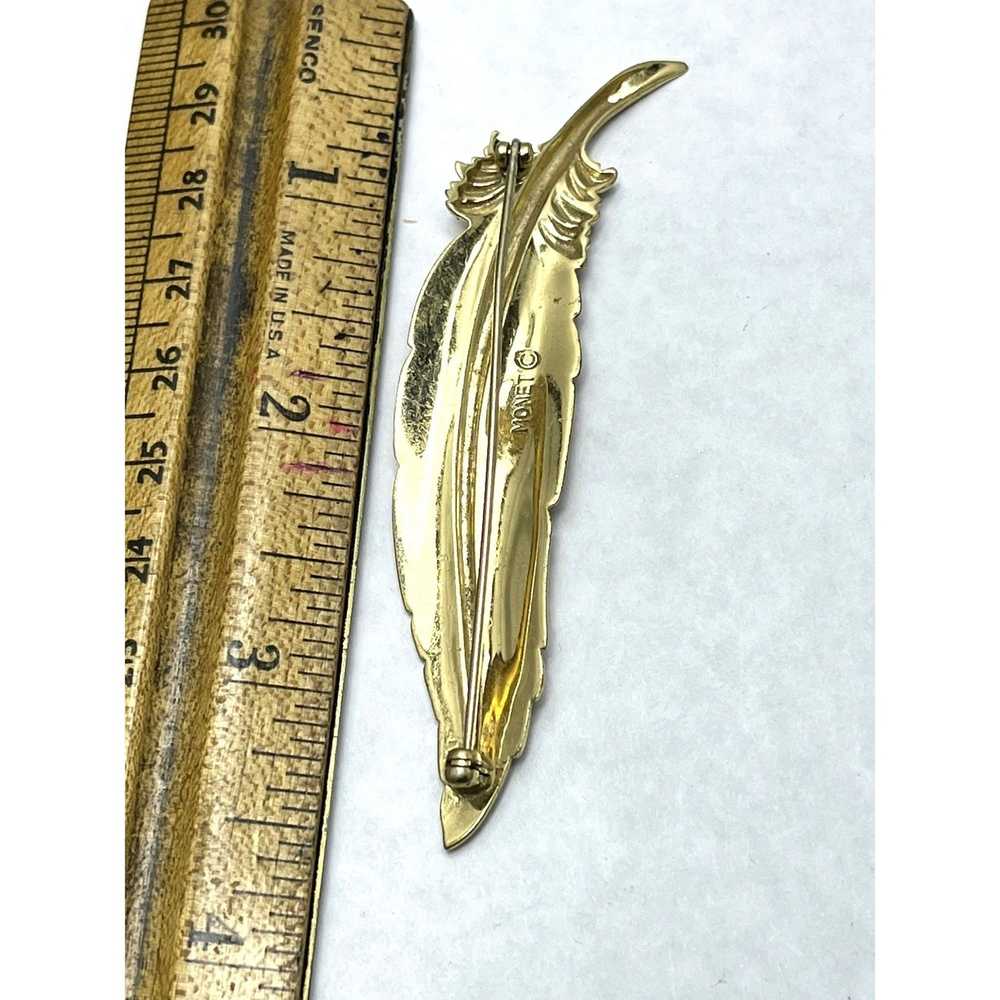 Monet Vintage Monet Feather Brooch Pin - image 3