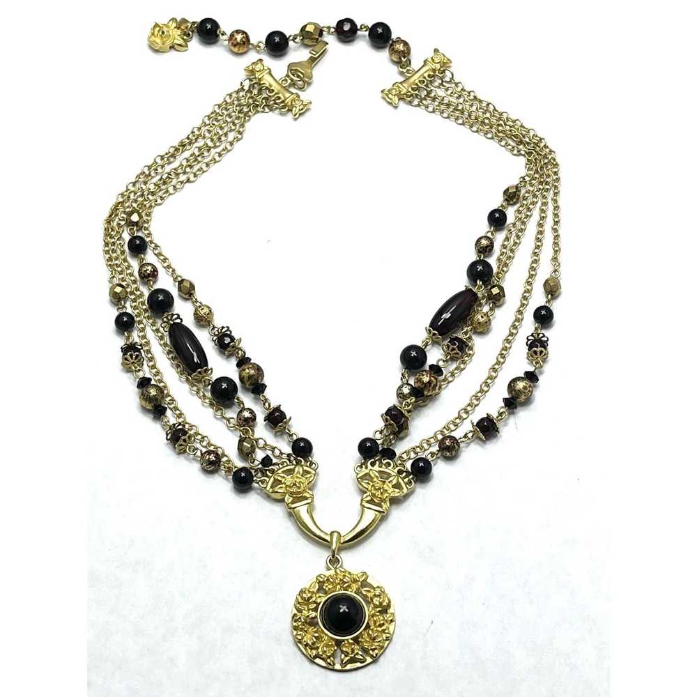 Vintage Vintage LCI Beaded Pendant Necklace - image 1