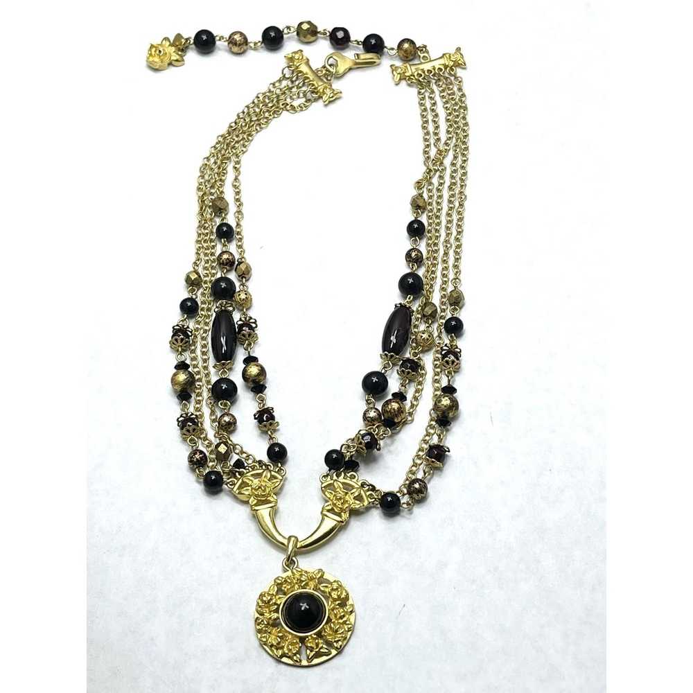 Vintage Vintage LCI Beaded Pendant Necklace - image 2