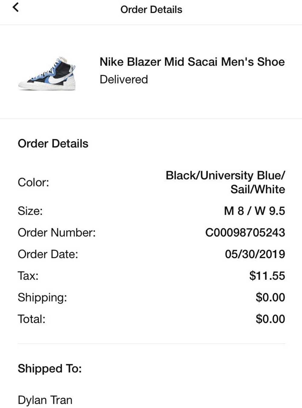 Nike × Sacai Sacai x Nike Blazer Mid Black Blue 2… - image 9