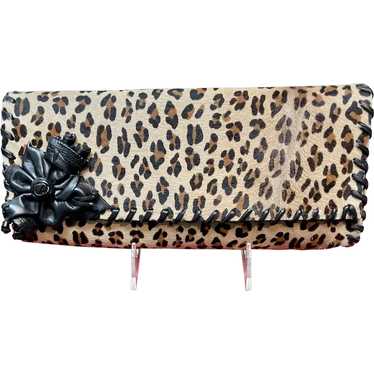 Vintage Anthony Luciano Faux Leopard Print Clutch… - image 1