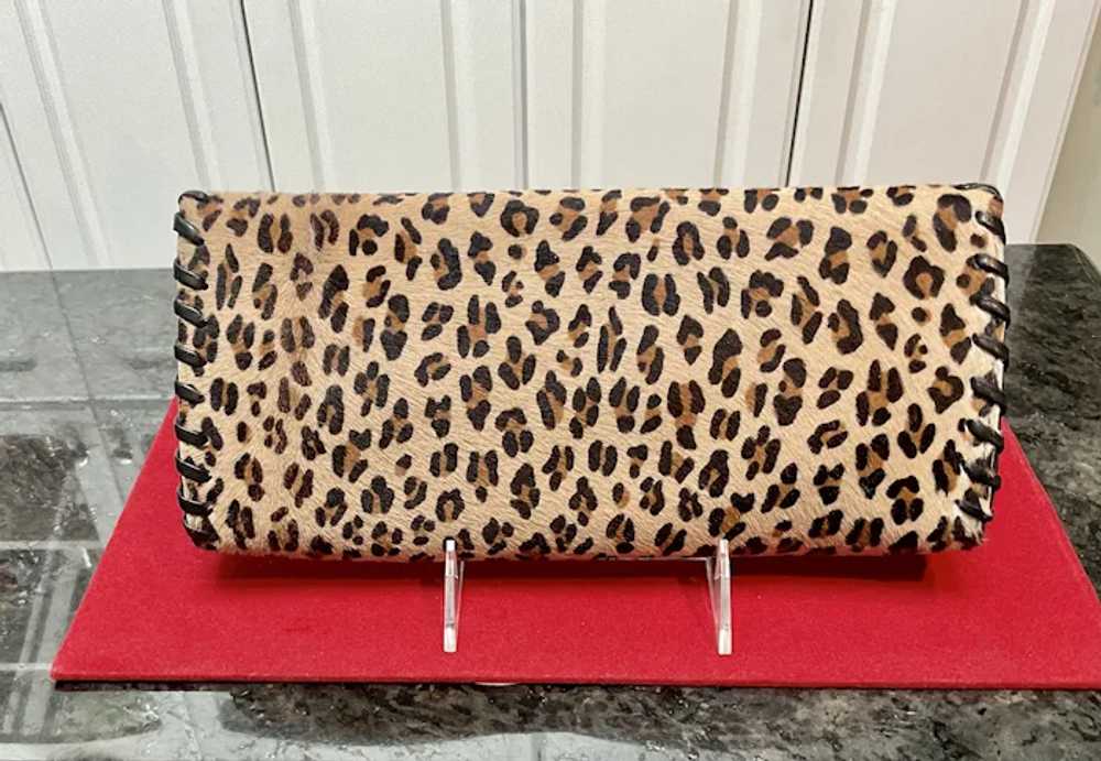 Vintage Anthony Luciano Faux Leopard Print Clutch… - image 2