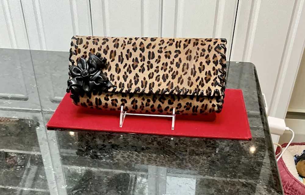 Vintage Anthony Luciano Faux Leopard Print Clutch… - image 3