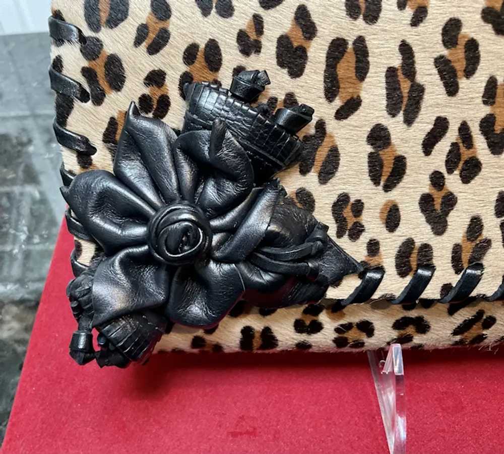 Vintage Anthony Luciano Faux Leopard Print Clutch… - image 4