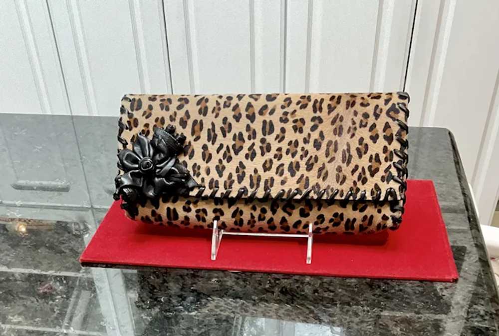 Vintage Anthony Luciano Faux Leopard Print Clutch… - image 8