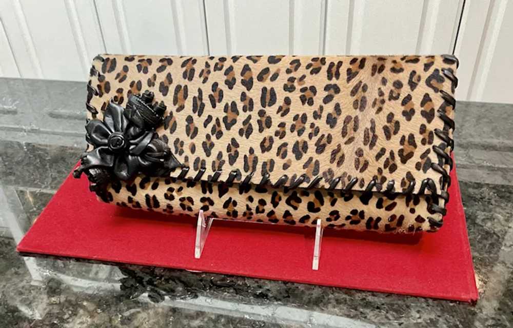 Vintage Anthony Luciano Faux Leopard Print Clutch… - image 9