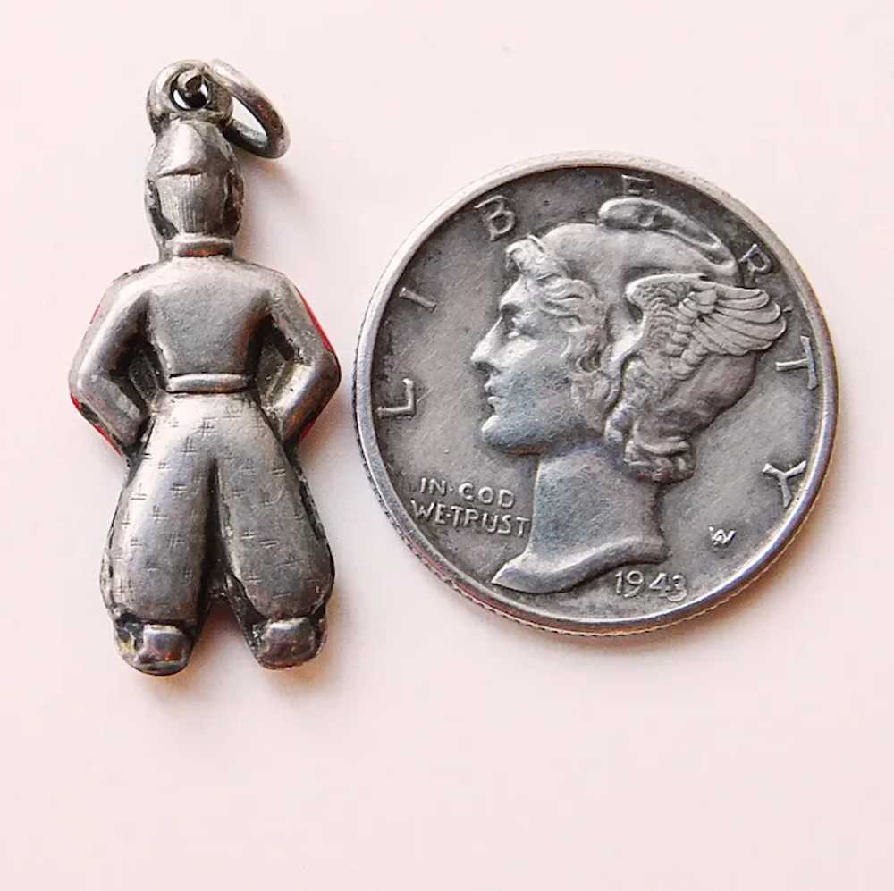 800 Silver & Enamel Painted Dutch Man Charm - Sou… - image 2