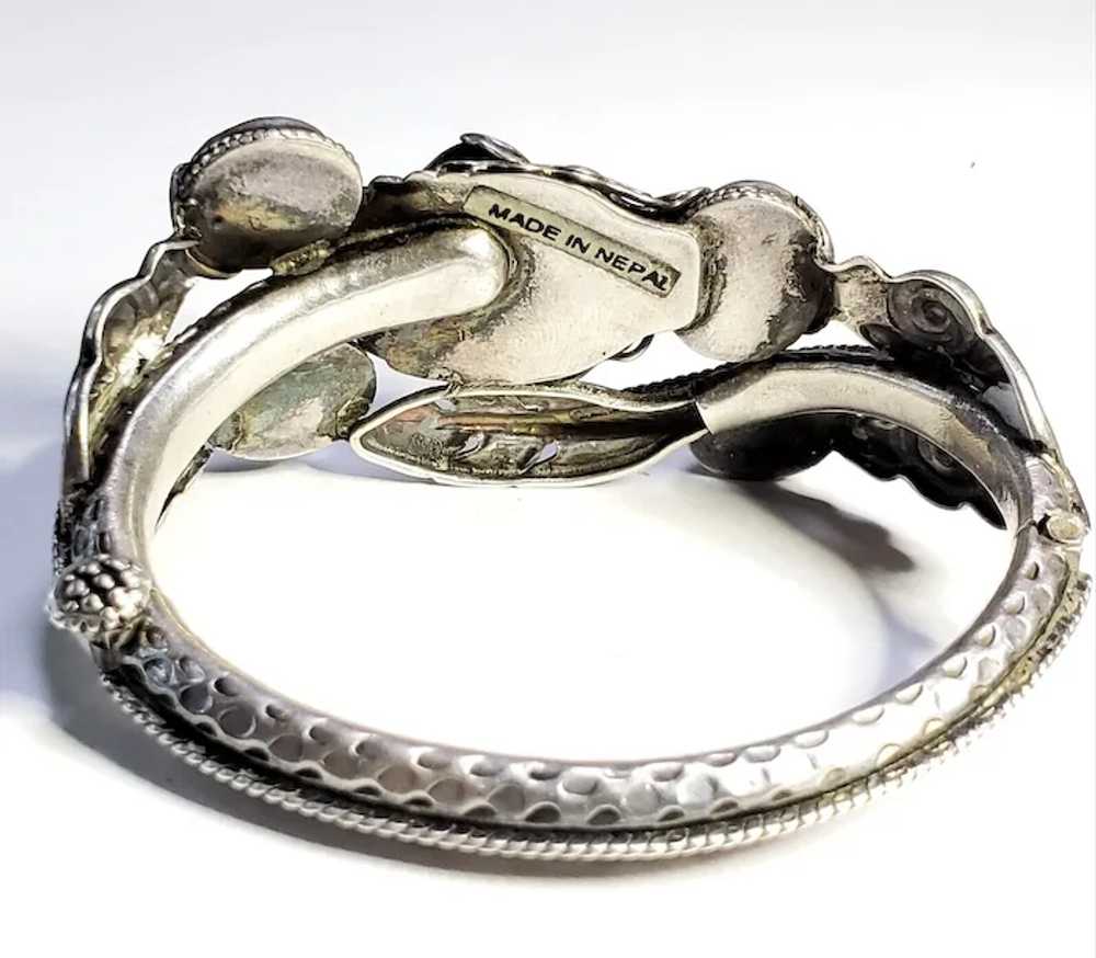 Nepalese Zeeba Serpent Bracelet Black Diopside St… - image 6