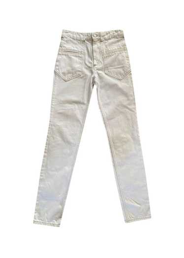 Isabel Marant Contrast Stitch High Rise White Jean
