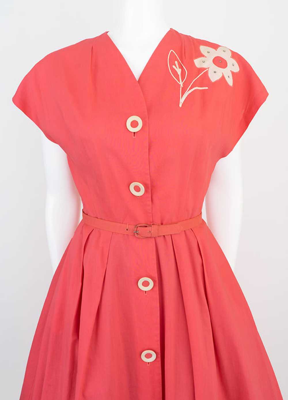 Pretty in Pink 1950s Dress - image 3