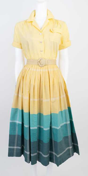 Pretty 1950s Plaid Flared Skirt