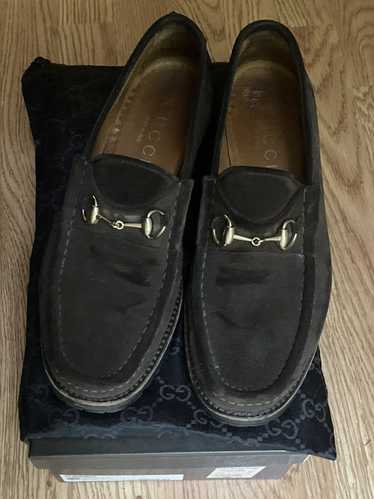 Gucci Gucci brown suede loafers