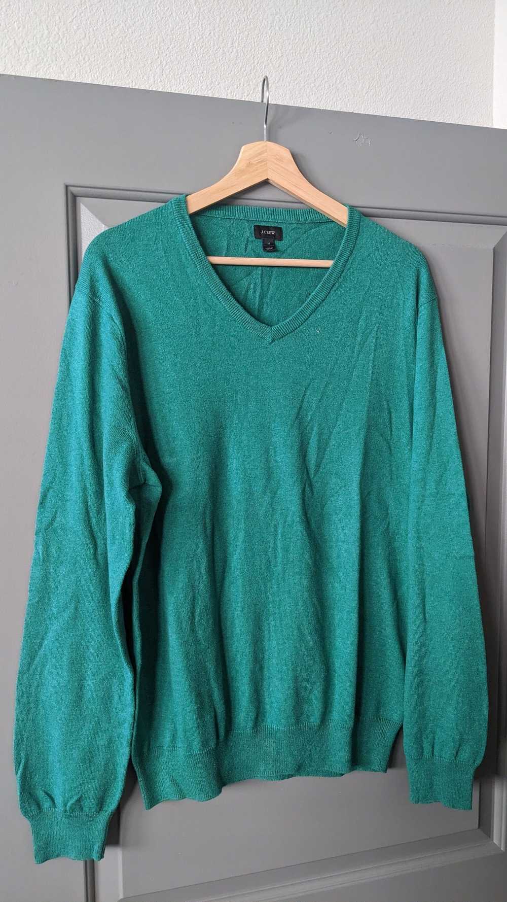 J.Crew J.Crew Cotton - Cashmere V-Neck Sweater - image 1