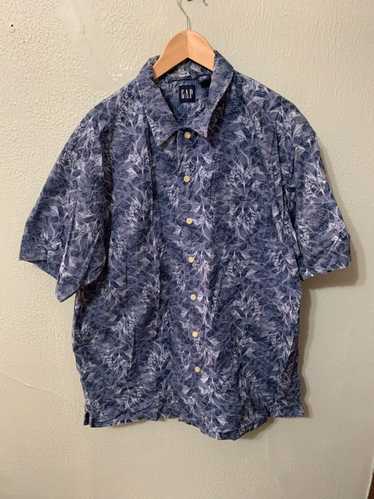 Vintage Vintage 1990s Gap Blue Webs Hawaiian Shirt