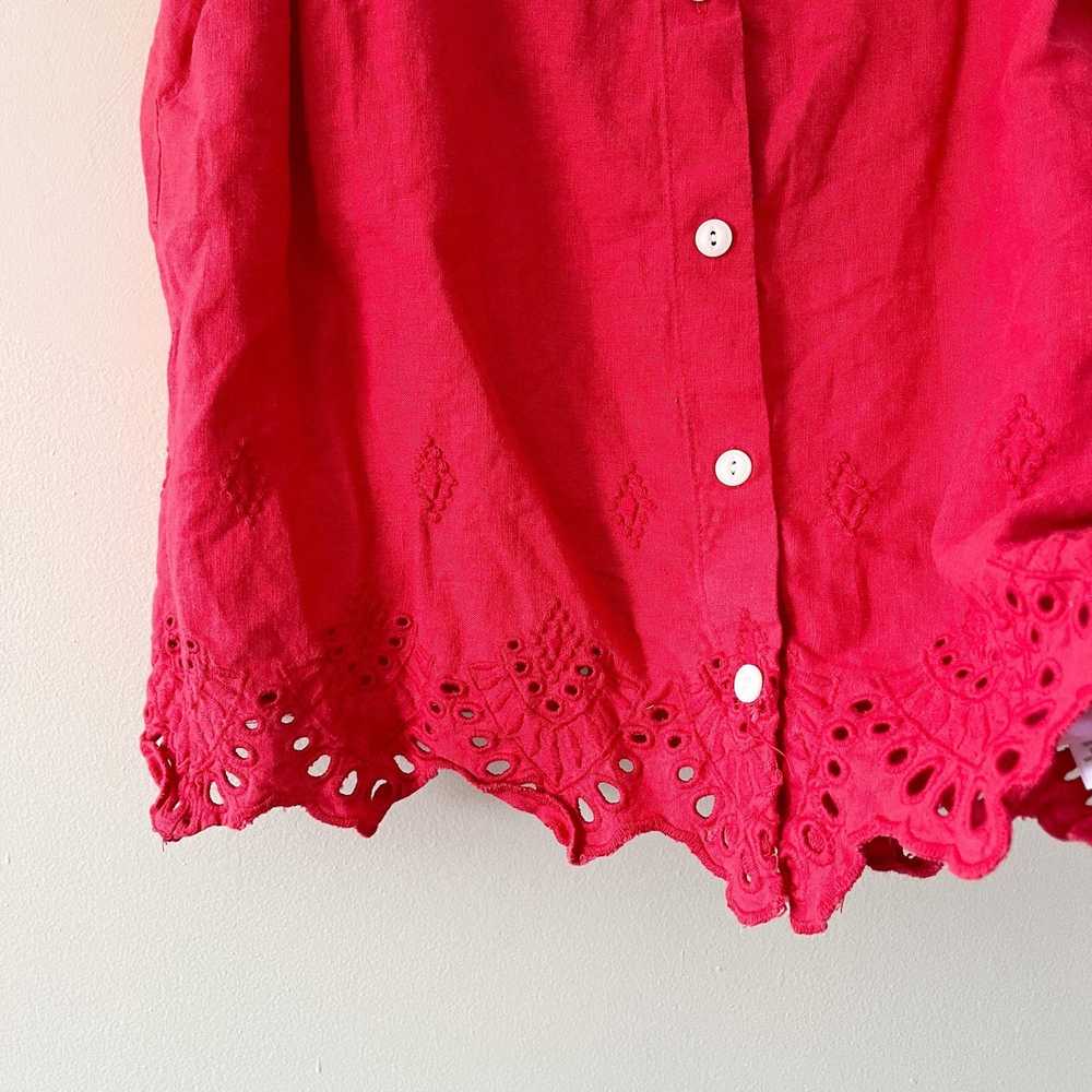 Madewell Madewell Eyelet Ruffle-Strap Button Up T… - image 3