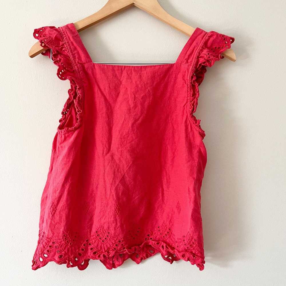 Madewell Madewell Eyelet Ruffle-Strap Button Up T… - image 4