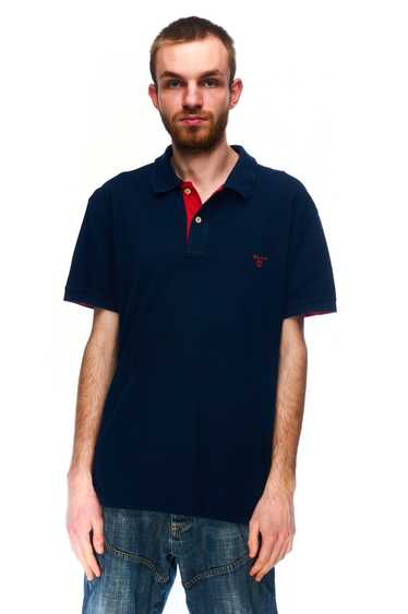 Gant GANT Navy Blue Pique Cotton Polo Shirt Size X