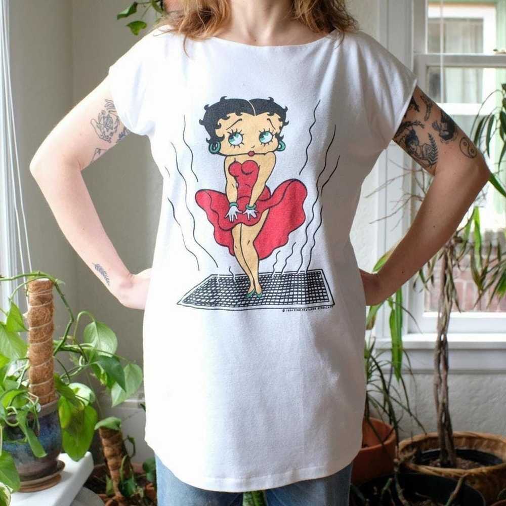 Vintage Betty Boop Marilyn Monroe Vintage White T… - image 1