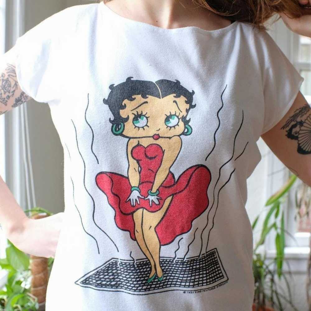 Vintage Betty Boop Marilyn Monroe Vintage White T… - image 2