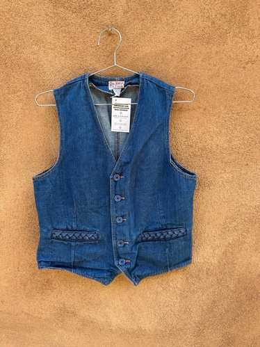 1970's On Time Denim Vest with Braided Pockets