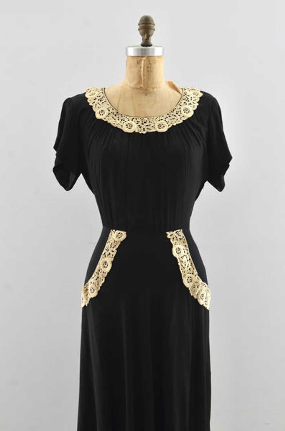Vintage 1940's Noir Dress - image 2