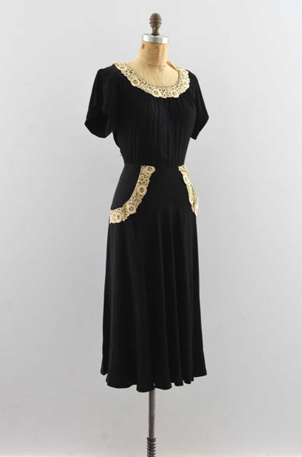 Vintage 1940's Noir Dress - image 5