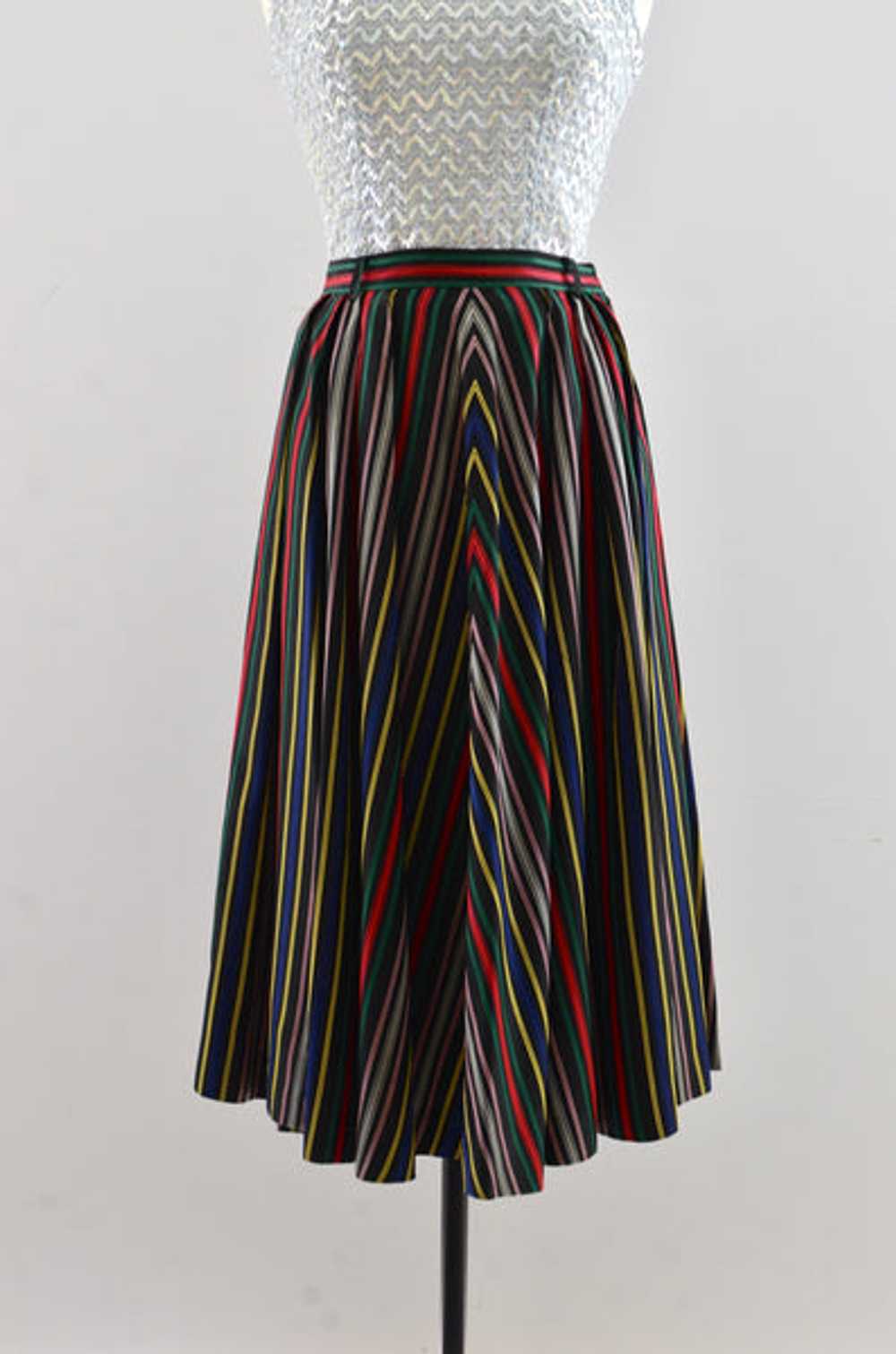 Vintage 1950's "Maxan" Rainbow Stripe Skirt - image 2