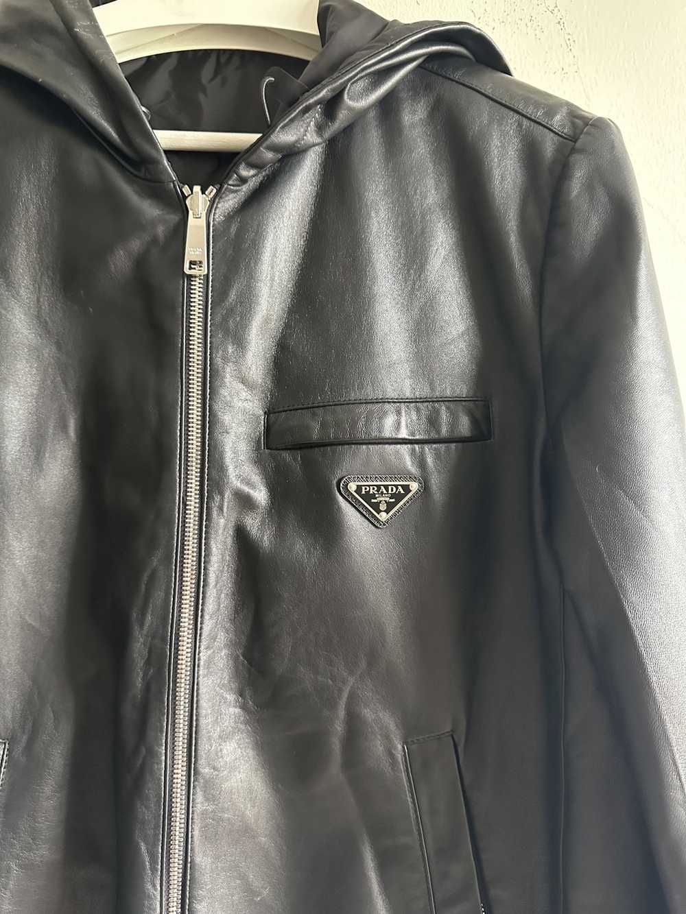Prada Reversible nappa and nylon blouson jacket w… - image 4