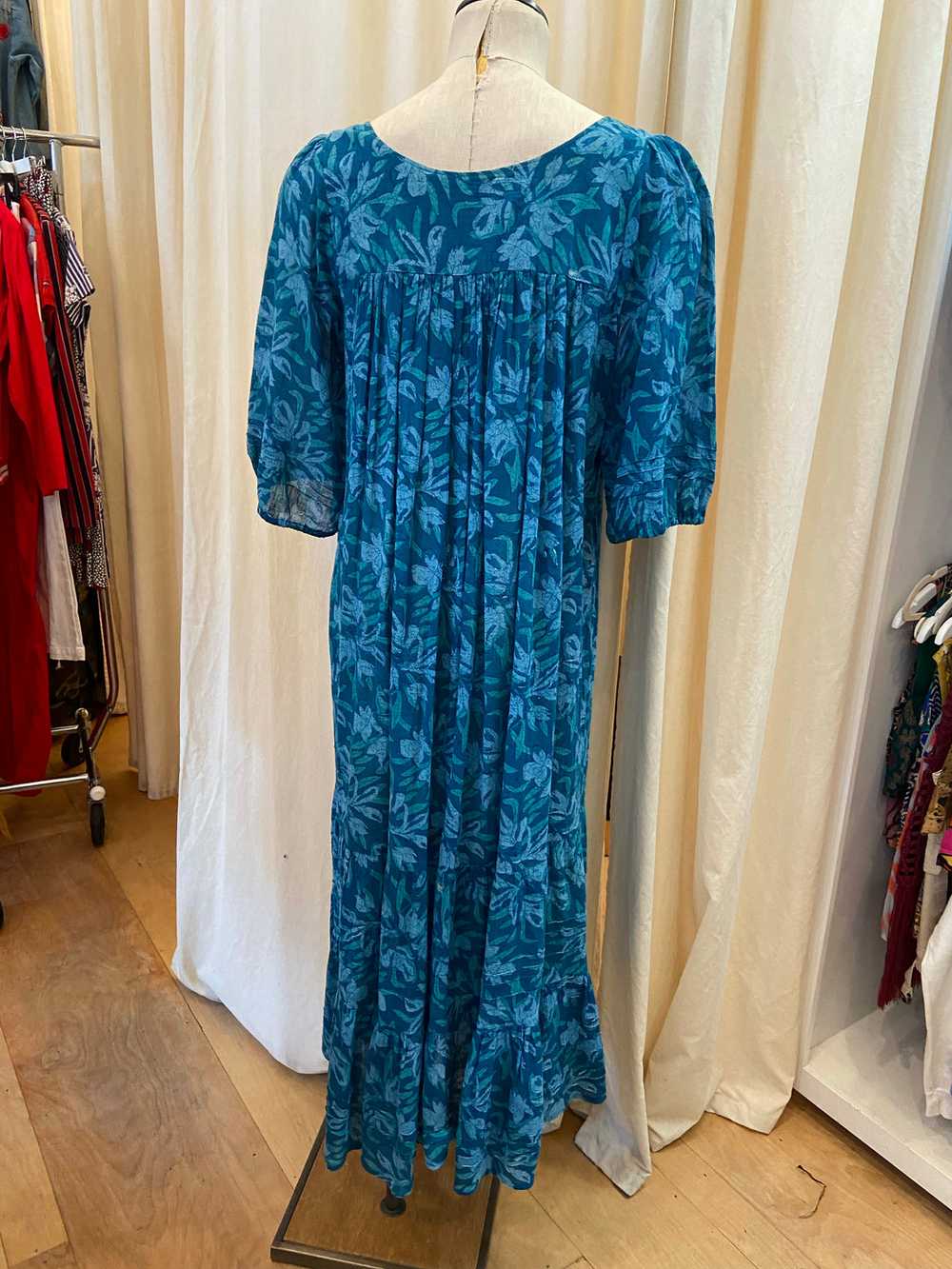 Blue Indian Cotton Maxi Dress - image 2