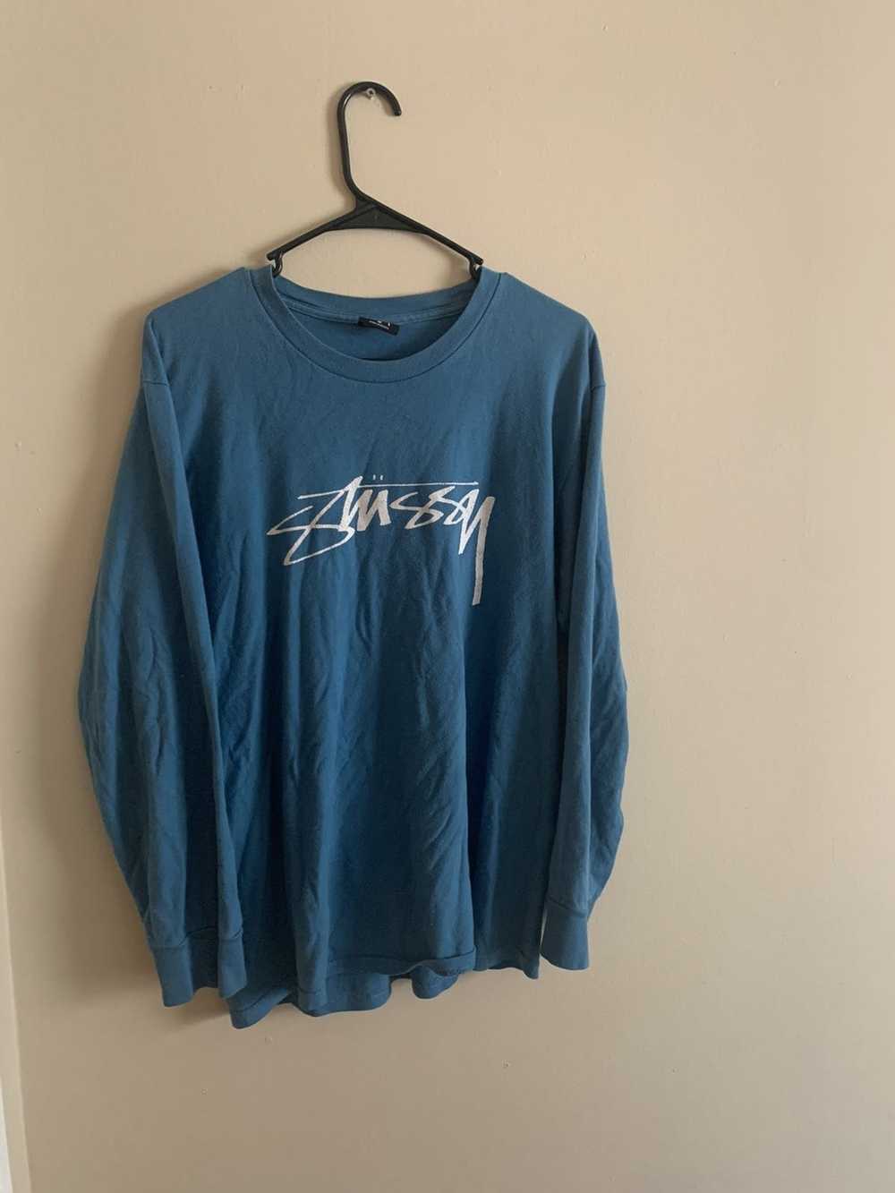 Stussy × Vintage Stussy LS Shirt Turquoise - image 1