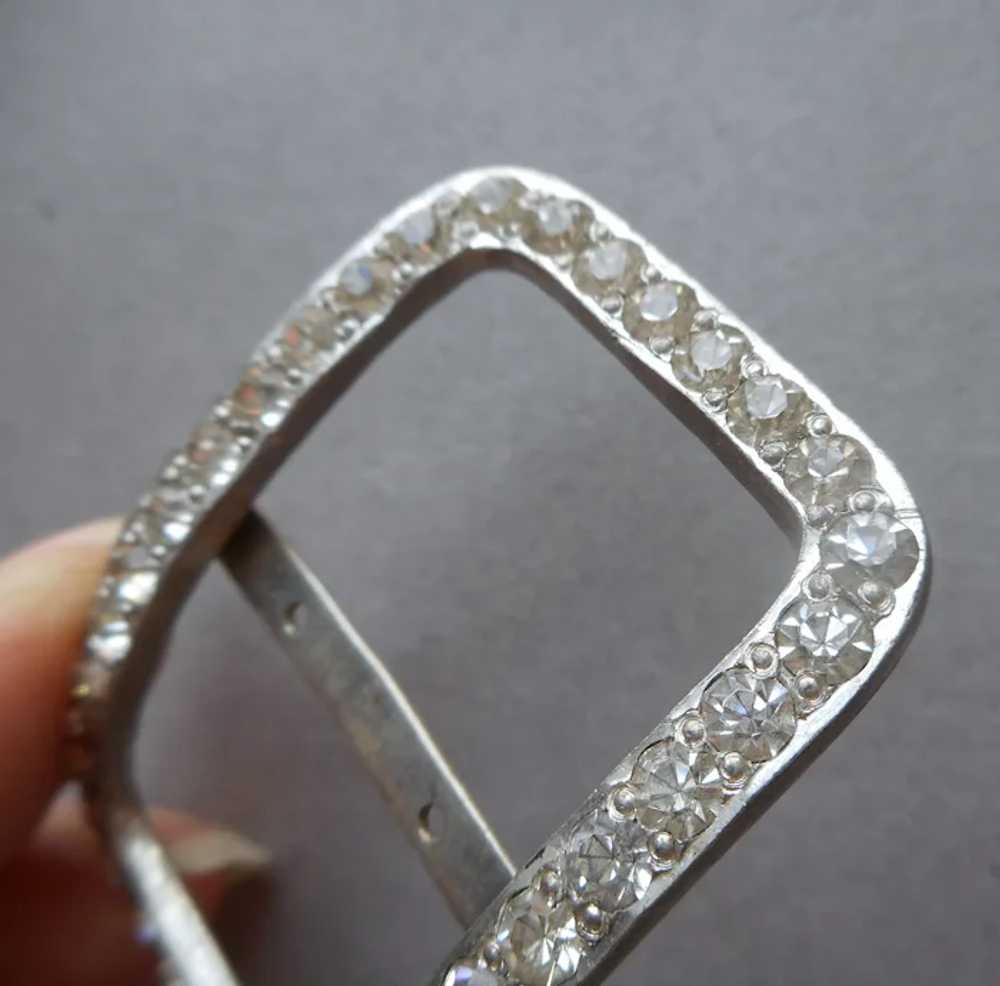 Antique Fishel Nessler Glass Rhinestones Slide Bu… - image 5