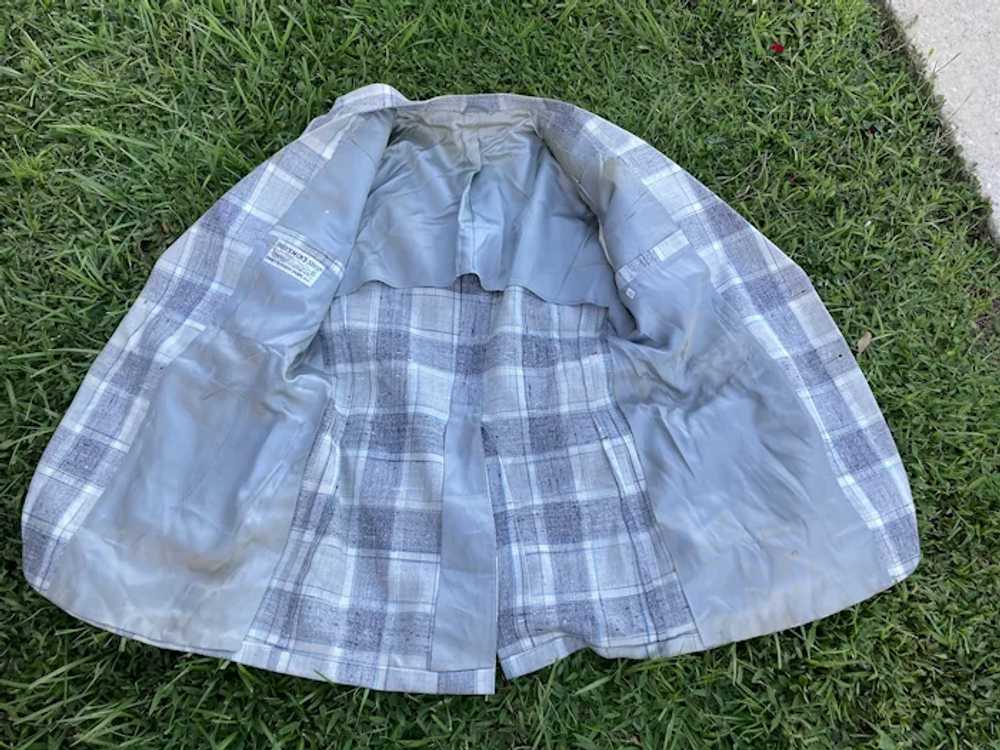 Vintage Gray Plaid Summer Weight Blazer from a Co… - image 4