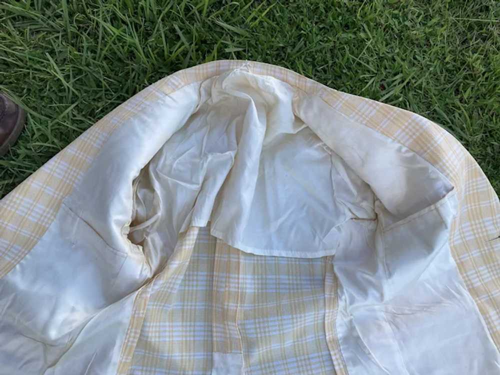 Vintage Yellow Plaid Blazer Lightweight Summer, F… - image 6