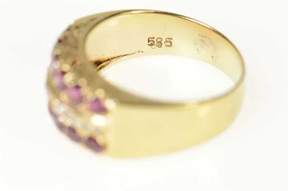 14K Ornate Ruby Diamond Filigree Band Ring Size 6… - image 3